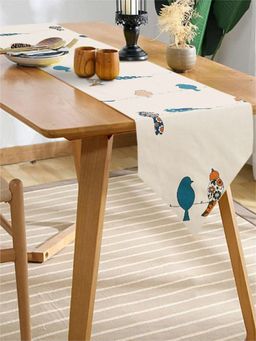 Urban Space - Cotton Dining Table Runner - Humming Bird Blue (6 Seater)
