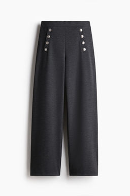 H&M - Women Grey Button-Front Trousers