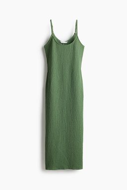 H&M - Women Green Crinkled Jersey Dress