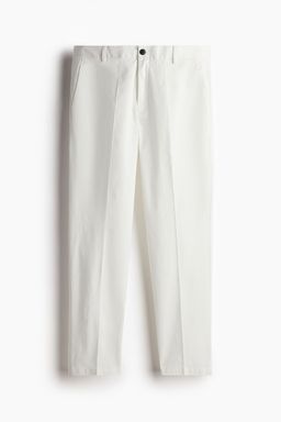 H&M - Men White Slim Fit Twill Trousers