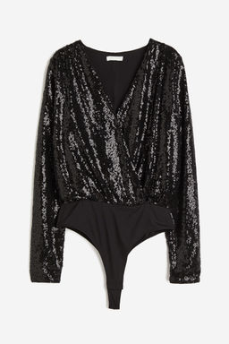 H&M - Women Black Sequined Body