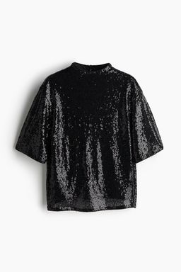 H&M - Women Black Sequined Top
