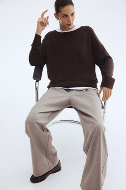 H&M - Women Brown Fine-Knit Jumper