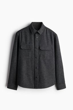 H&M - Men Grey Regular Fit Felted Overshirt