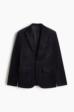 H&M - Men Blue Slim Fit Velvet Jacket