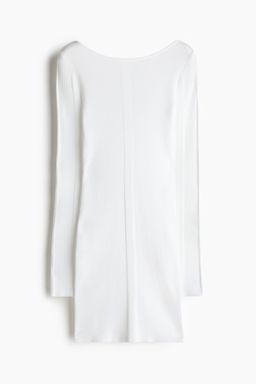 H&M - Women White Rib-Knit Bodycon Dress