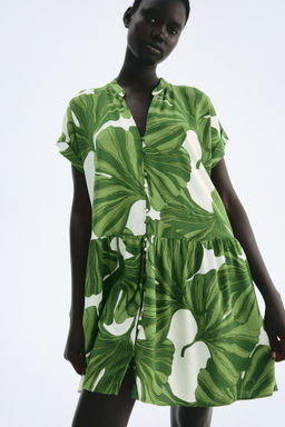 H&M - Women Green Crinkled Tunic Dress