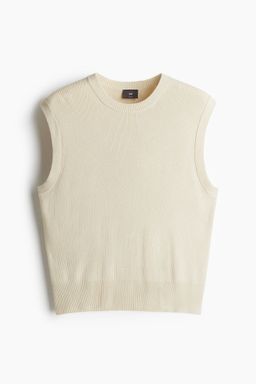 H&M - Men Beige Slim Fit Glittery Sweater Vest