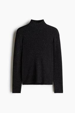 H&M - Men Black Slim Fit Shimmering Turtleneck Jumper