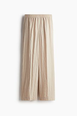 H&M - Women Beige Wide Pull-On Trousers