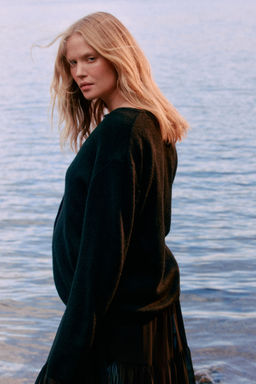 H&M - Women Black Mama Fine-Knit Cardigan