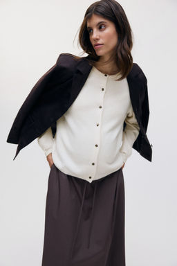 H&M - Women Beige Mama Fine-Knit Cardigan