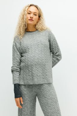 H&M - Women Grey Mama Cable-Knit Jumper
