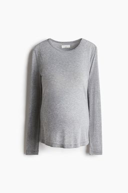 H&M - Women Grey Mama Lyocell-Blend Top