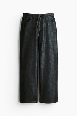 H&M - Women Black Patterned Twill Trousers