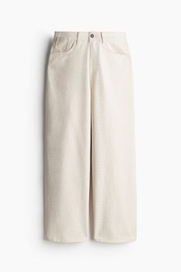 H&M - Women White Patterned Twill Trousers