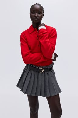 H&M - Women Red Knitted Cardigan