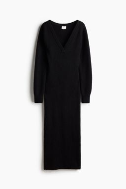 H&M - Women Black Rib-Knit Dress