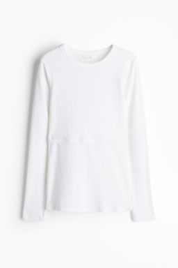 H&M - Women White Mama Ribbed Nursing Top