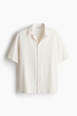 H&M - Men White Regular Fit Muslin Resort Shirt