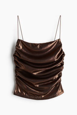 H&M - Women Brown Draped Strappy Top
