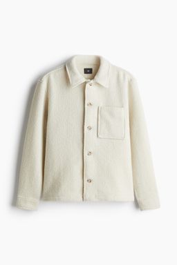 H&M - Men White Loose Fit Boucle Overshirt