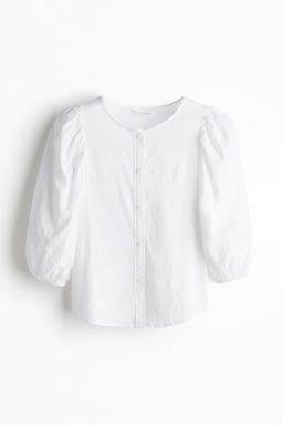 H&M - Women White Linen-Blend Blouse