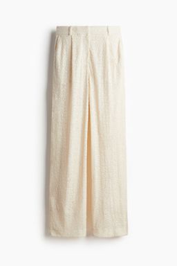 H&M - Women White Sequined Trousers