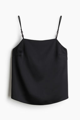 H&M - Women Black Rhinestone-Detail Satin Strappy Top