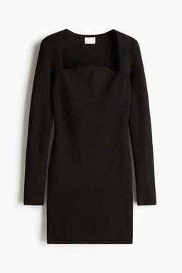 H&M - Women Black Knitted Mini Dress