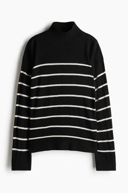 H&M - Women Black Fine-Knit Turtleneck Jumper