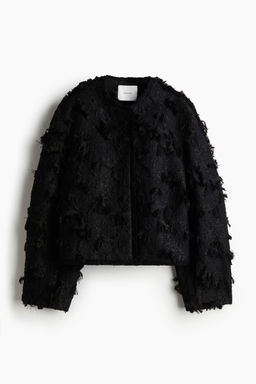 H&M - Women Black Jacquard-Weave Jacket