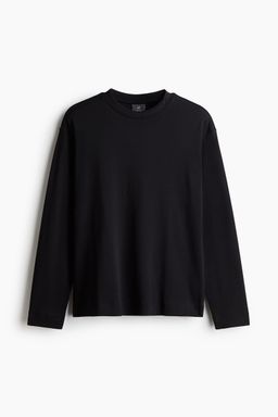 H&M - Men Black Loose Fit Long-Sleeved Jersey Top