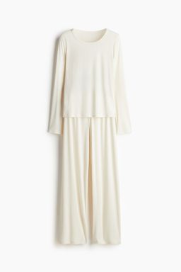H&M - Women White Pointelle Jersey Pyjamas