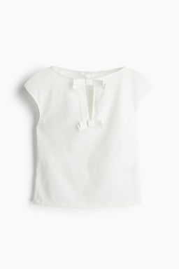 H&M - Women White Bow-Front Top