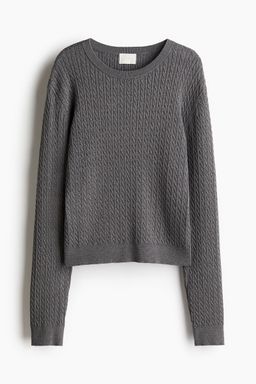 H&M - Women Grey Cable-Knit Jumper