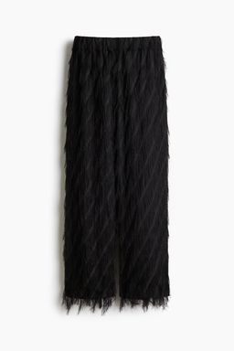 H&M - Women Black Fringed Trousers