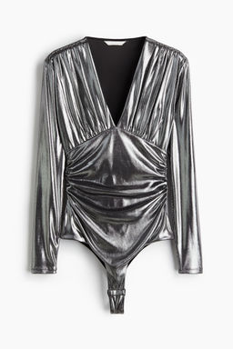 H&M - Women Silver Draped V-Neck Thong Body
