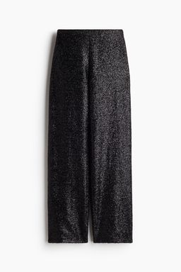 H&M - Women Black Straight Sequined Trousers