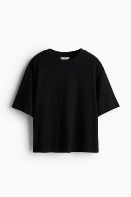 H&M - Women Black Fine-Knit T-Shirt