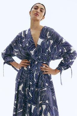 H&M - Women Blue Tie-Belt Shirt Dress