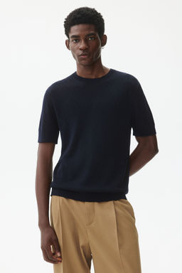 H&M - Men Blue Slim Fit Knitted T-Shirt