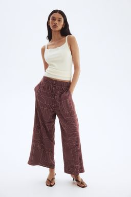 H&M - Women Wine Viscose Culottes