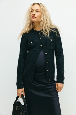 H&M - Women Blue Mama Structu-Knit Cardigan