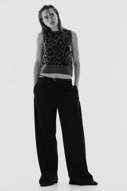 H&M - Women Black Belted Tailo Trousers