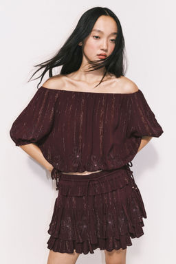 H&M - Women Red Shimmering Blouse