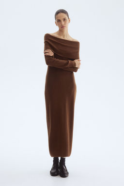 H&M - Women Brown Off-The-Shoulder Dress