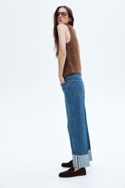 H&M - Women Blue Wide High Ankle Jeans