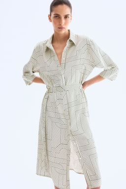 H&M - Women White Belted Shirt Dress