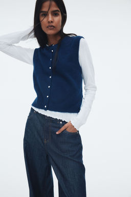H&M - Women Blue Knitted Waistcoat